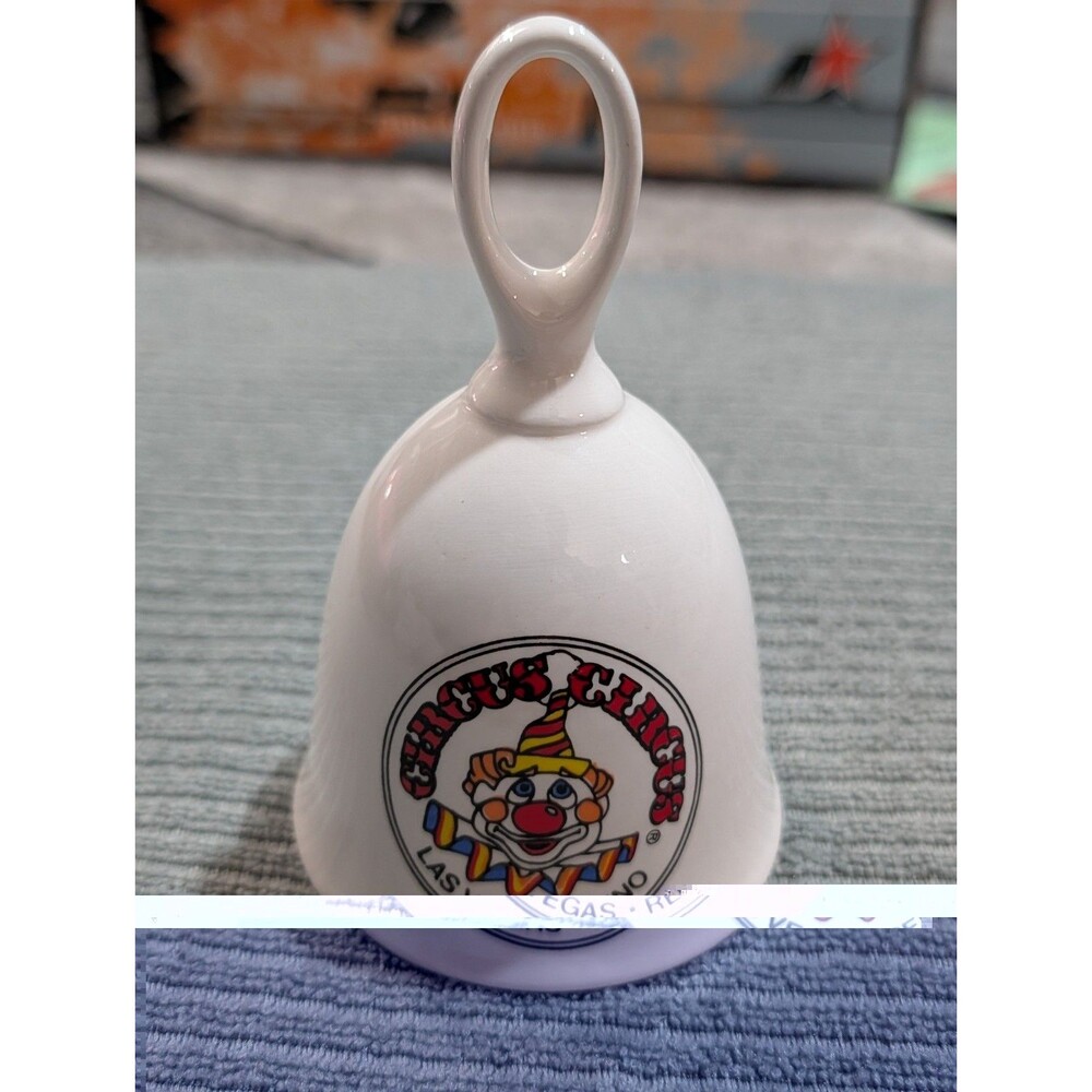 Vintage 1980s CIRCUS CIRCUS Las Vegas Reno NV Ceramic Souvenir Bell EUC RARE